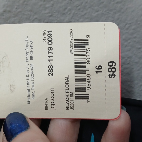 NWT St. John's Bay Slimming One Piece Strapless Swimsuit Floral Plus 16 - Picture 4 of 7